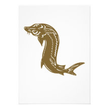Sturgeon Fish Retro Personalized Announcement