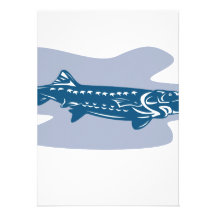 Sturgeon Fish Retro Personalized Announcements