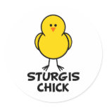 Sturgis South Dakota Chick Round Stickers