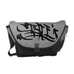 Style marker graffiti black messenger bag