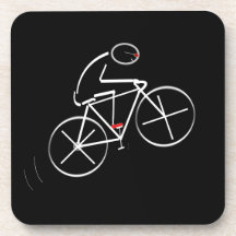 Stylised Bicyclist Design Beverage Coasters