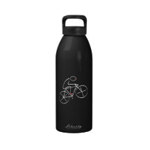 Stylised Bicyclist Design Drinking Bottles