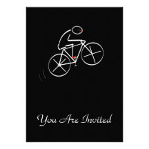 Stylised Bicyclist Design Personalized Announcement