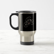 Stylised Bicyclist Design Mugs