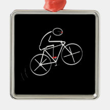 Stylised Bicyclist Design Ornament