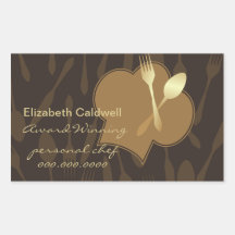Stylised Chef's Hat & Golden Fork & Spoon Sticker