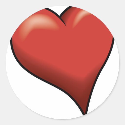 Stylised Heart Round Sticker