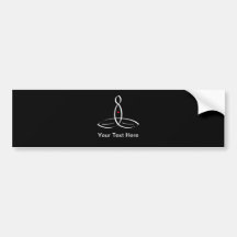 Stylised meditation with customisable text bumper stickers