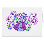 Stylised Purple Peacock card