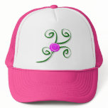 Stylised Rose and Swirls Hat