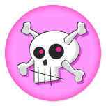 Stylised Skull Stickers (Pink)