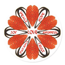Stylised strawberries round stickers