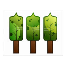 Stylised Trees Postcard