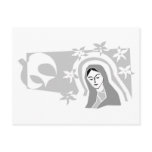 Stylised Virgin Mary Grayscale postcards