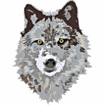 Stylised Wolf Head Cut Out