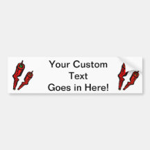 Stylised woody red peppers bumper sticker