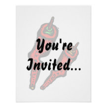 Stylised woody red peppers custom announcements
