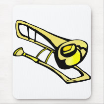 stylised yellow trombone graphic image