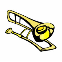 stylised yellow trombone graphic image