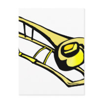 stylised yellow trombone graphic image