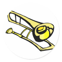 stylised yellow trombone graphic image