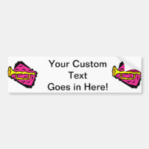 Stylised Yellow Trumpet Grapic Pink Background Bumper Sticker
