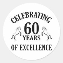 Stylish 60th Birthday Gift Ideas Round Sticker