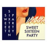 STYLISH ABSTRACT SWEET SIXTEEN 16 PARTY INVITATION