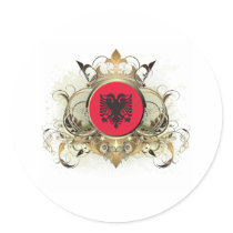 Stylish Albania Round Stickers