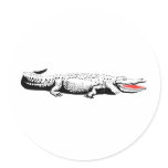 Stylish Alligator Round Stickers