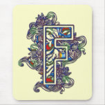 STYLISH  AND COLORFUL MONOGRAM F MOUSE PADS