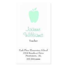 Stylish Apple Teacher Business Card
