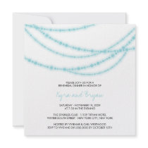 Stylish Aqua Sparkles Glow Rehearsal Dinner Party