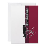 Stylish "bachelor party" formal burgundy custom invite