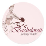 Stylish bachelorette party round sticker