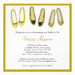 Stylish Ballet Flat Shoes Bridal Shower Invitation