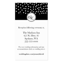 Stylish Black and White Wedding enclosure cards Business Cards