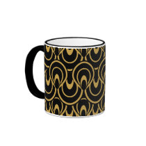 Stylish Black & Gold Art Deco Design Coffee Mug