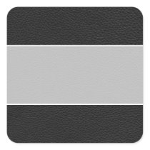 Stylish Black Printed Pattern. Square Sticker