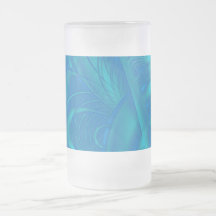 Stylish Blue Abstract Pattern. Fractal Art. Mugs