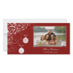 Stylish Christmas ornament swirls photocard