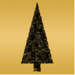 Stylish Christmas Tree. Black and Gold. Custom photo sculptures