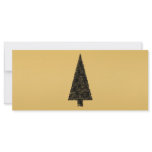 Stylish Christmas Tree. Black and Gold. Custom rack cards