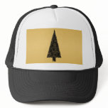 Stylish Christmas Tree. Black and Gold. Mesh Hats