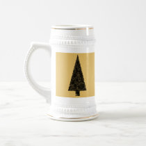 Stylish Christmas Tree. Black and Gold. Mug