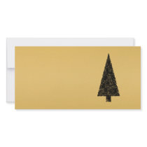 Stylish Christmas Tree. Black and Gold. Photo Cards
