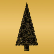 Stylish Christmas Tree. Black and Gold. Acrylic Cut Out