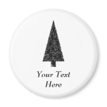 Stylish Christmas Tree. Black and White. Custom magnets