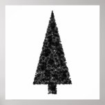 Stylish Christmas Tree. Black and White. Custom posters