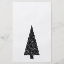 Stylish Christmas Tree. Black and White. Flyer